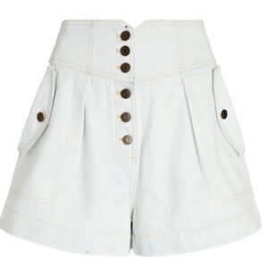 Ulla Johnson White High-Waisted Shorts
